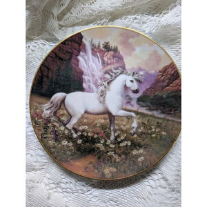 Vintage 90's The Rainbow Valley Of The Unicorn Ruth Sanderson Porcelain 8” Plate